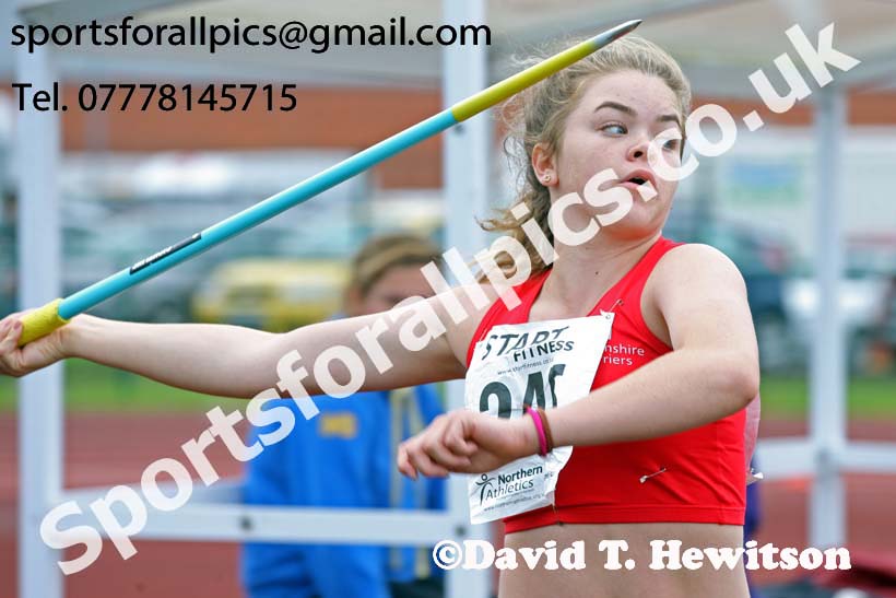 Girls under-15s javelin, Northern Under-17s/U-15s and U13s Champs, Leigh Sports Village, Leigh. Photo: David T. Hewitson/Sports for All Pics